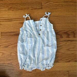 Baby girl - Blue and white striped tank romper (9months)